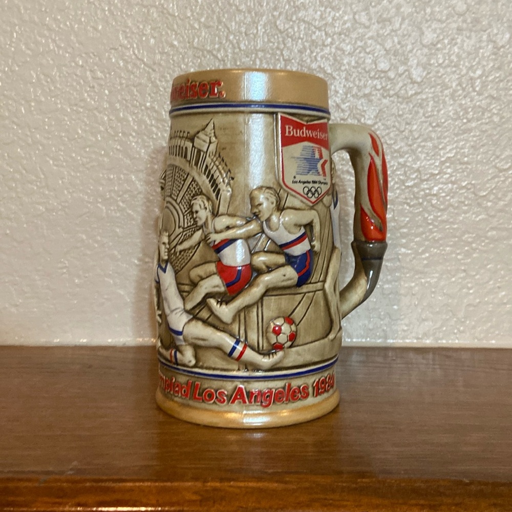 Budweiser 1984 Los Angeles Olympic beer mug